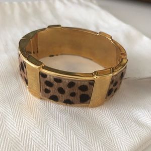 NWT j crew gold& calf hair bangle